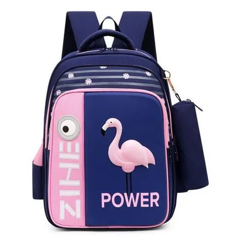 Cartable Flamant Rose Power Marine