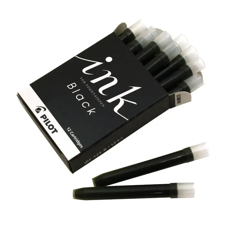 Cartouches d’encre noire pour stylo plume Pilot – Lot de 12 (Réf. P-IRF-12S-B)
