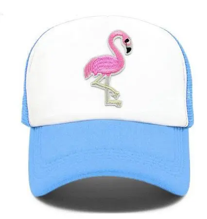 Casquette Bleue avec Flamant Rose