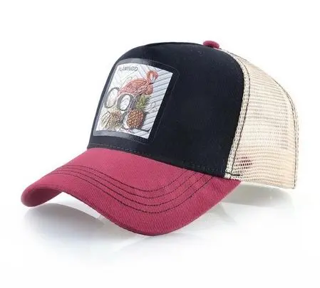 Casquette Flamant Rose Ananas Bi-Noir