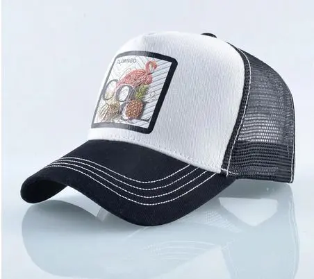 Casquette Flamant Rose Ananas Blanc