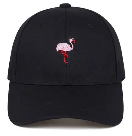 Casquette Flamant Rose Brodé Noir