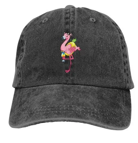 Casquette Flamant Rose Cocktail Gris