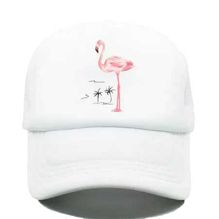Casquette Flamant Rose HipHop Blanc