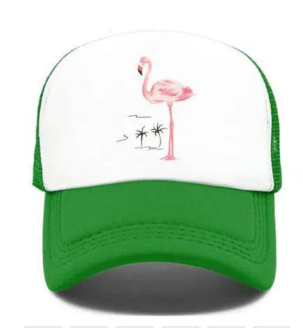 Casquette Flamant Rose HipHop Vert
