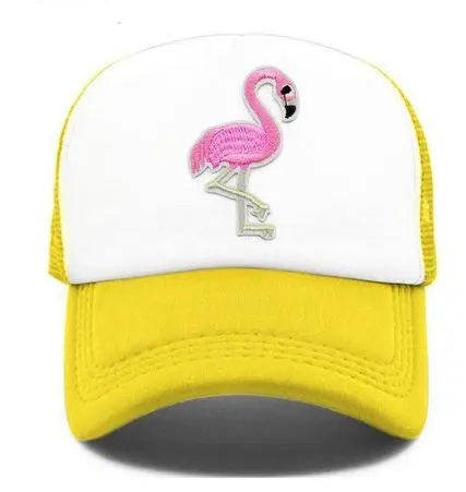 Casquette Jaune avec Flamant Rose