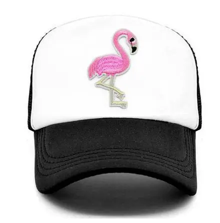 Casquette Noire avec Flamant Rose