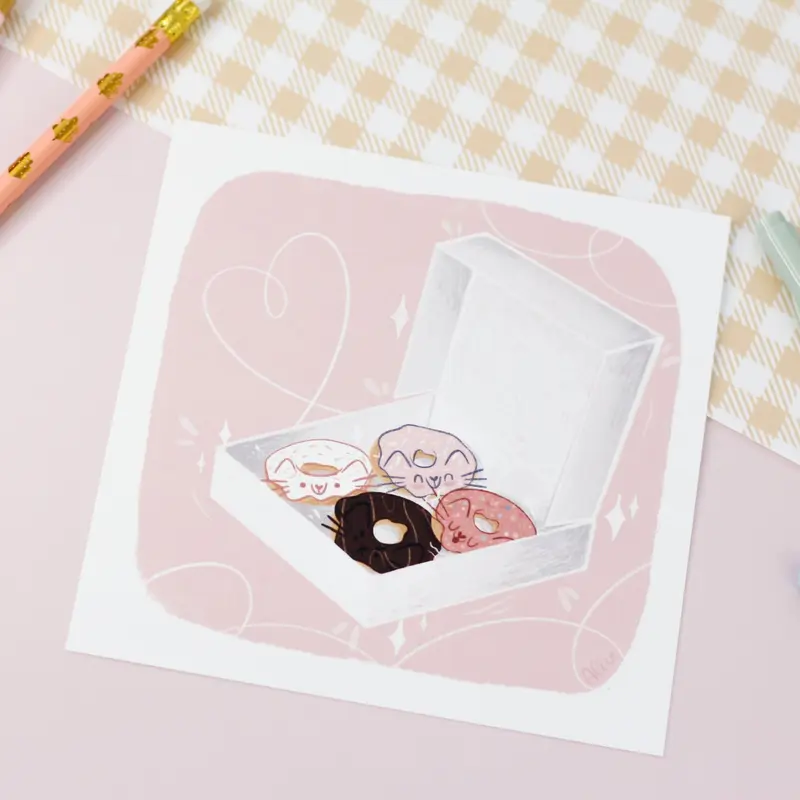 Cat donut box - Cat prints