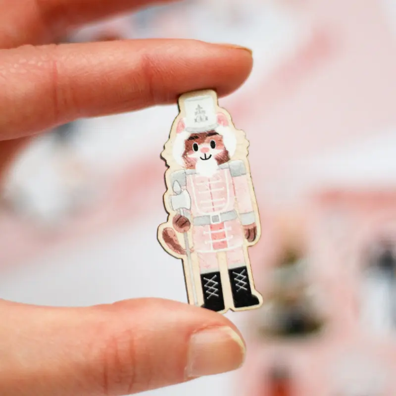 Cat nutcracker Wooden Pin's - Cat lovers Christmas gift
