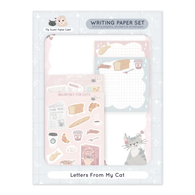 Cat stationery - Letter writing set - Gifts for cat lovers