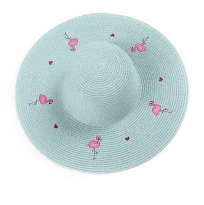 Chapeau Brodé Flamant Rose Ciel