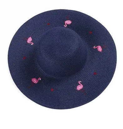 Chapeau Brodé Flamant Rose Marine