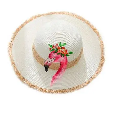 Chapeau en Paille Flamant Rose Chic