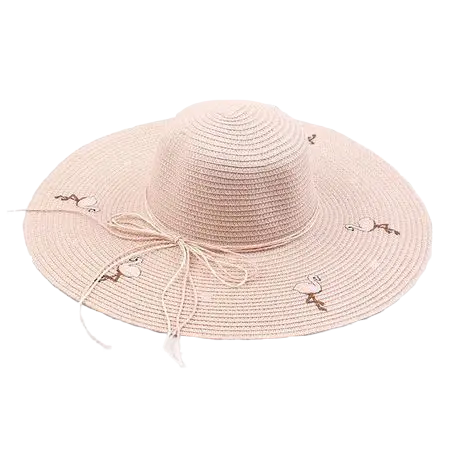 Chapeau en Paille Flamant Rose Pâle