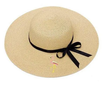 Chapeau Flamant Rose Femme Beige