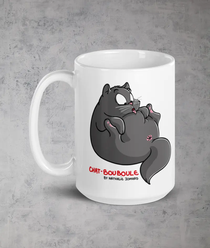 Chat-Bouboule by Nathalie Jomard - Mug Blanc Brillant
