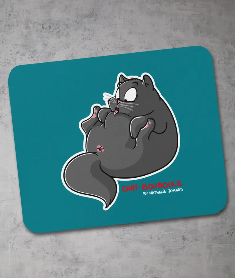 Chat-Bouboule by Nathalie Jomard - Tapis de souris