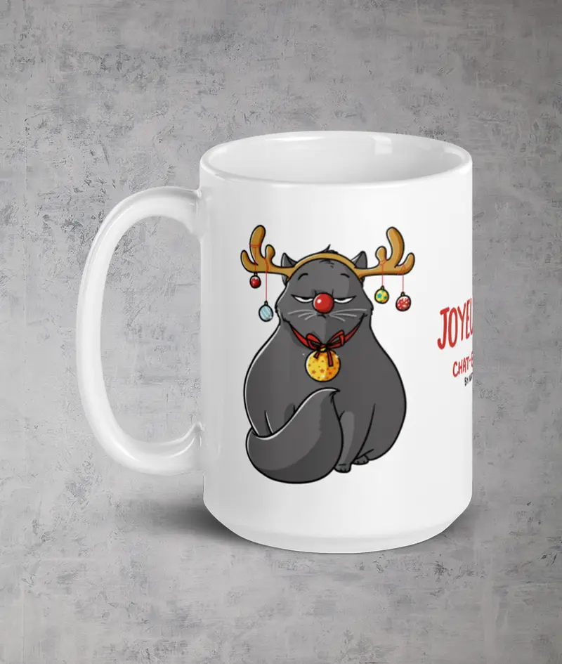 Chat-Bouboule christmas mood by Nathalie Jomard - Mug