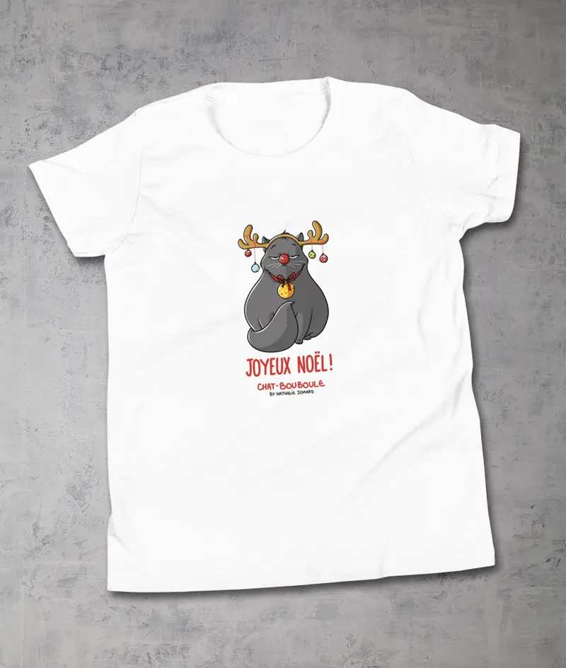 Chat-Bouboule Christmas mood by Nathalie Jomard - T-shirt premium à col rond pour Enfant