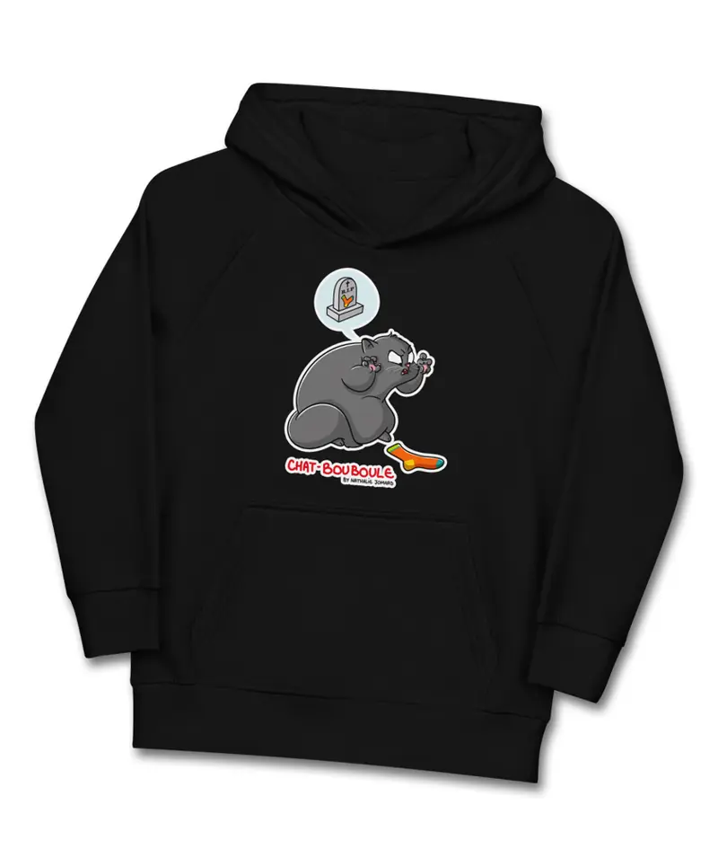 Chat-Bouboule #Féroce by Nathalie Jomard - Sweat à capuche écologique pour enfants