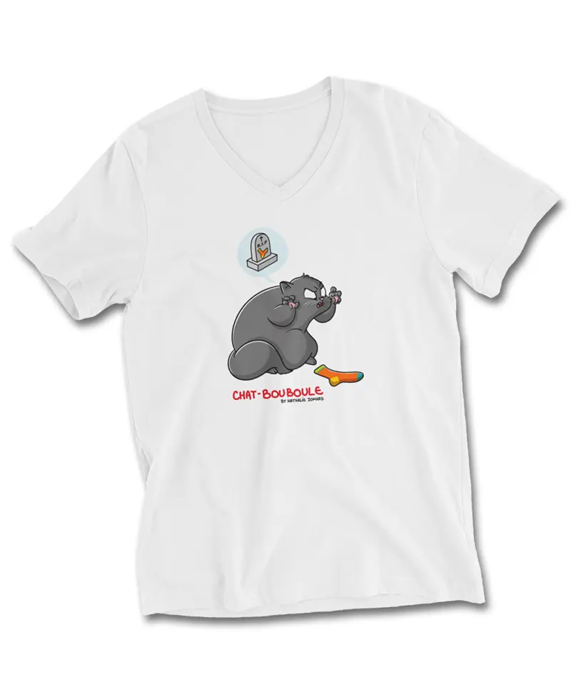 Chat-Bouboule #Féroce by Nathalie Jomard - T-shirt Unisexe à Col V