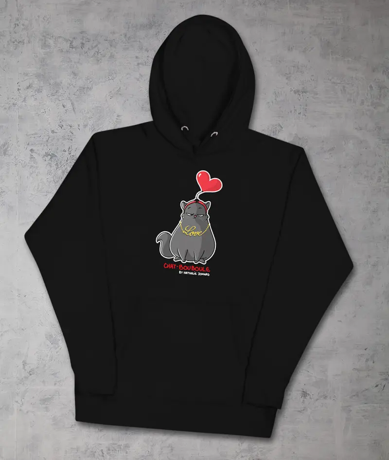 Chat-Bouboule Love by Nathalie Jomard - Sweat à capuche premium unisexe