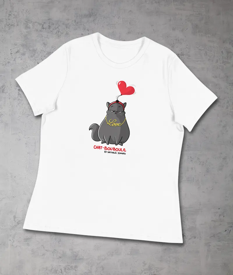Chat-Bouboule Love by Nathalie Jomard - T-shirt décontracté pour Femme