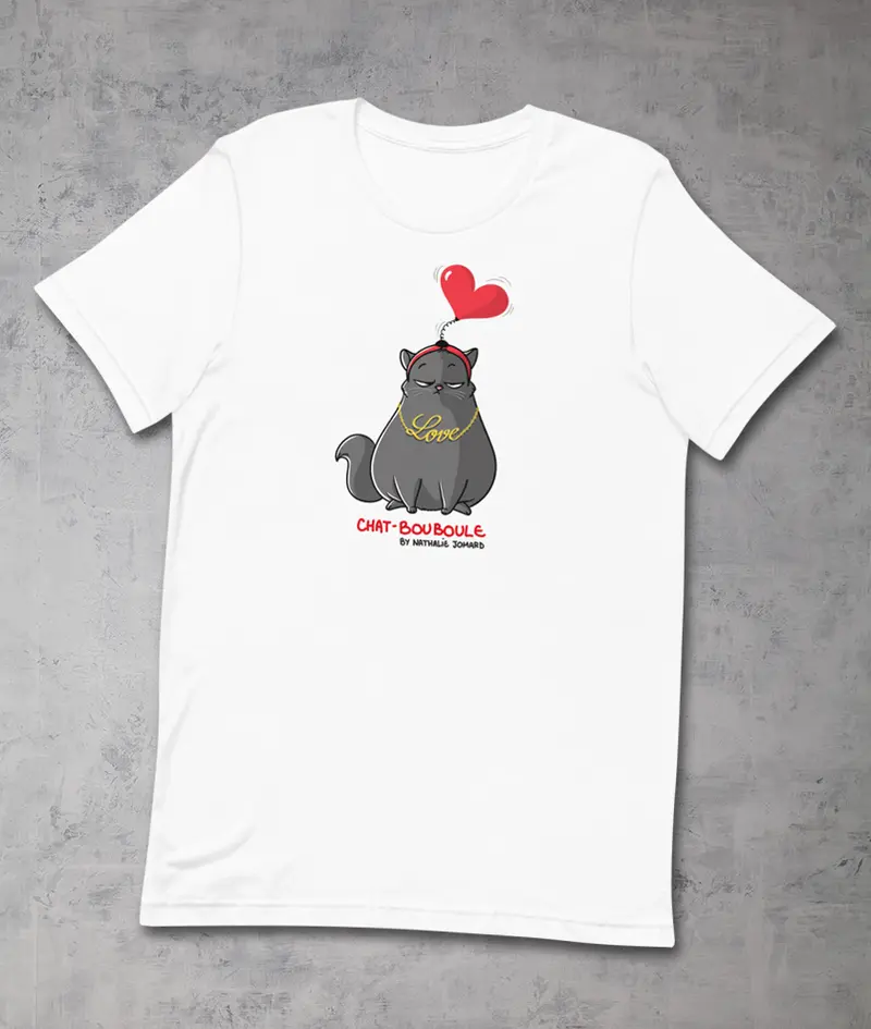 Chat-Bouboule Love by Nathalie Jomard - T-shirt premium unisexe à col rond