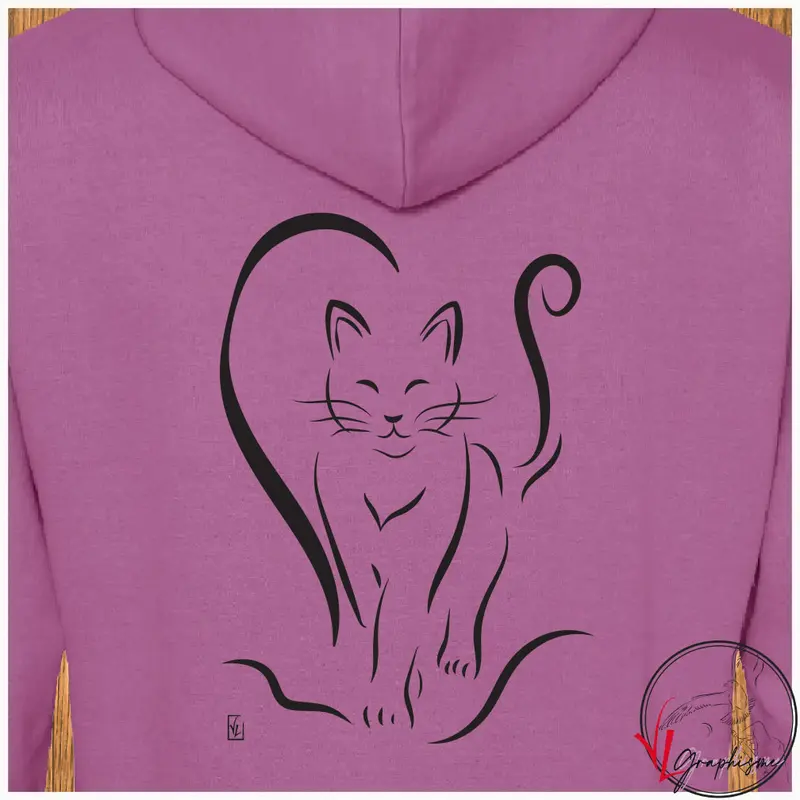 Chat moitié Cœur Sweat-Shirt