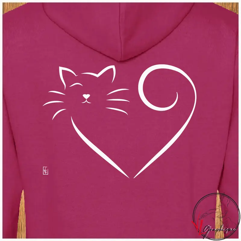 Chat queue Cœur Sweat-Shirt