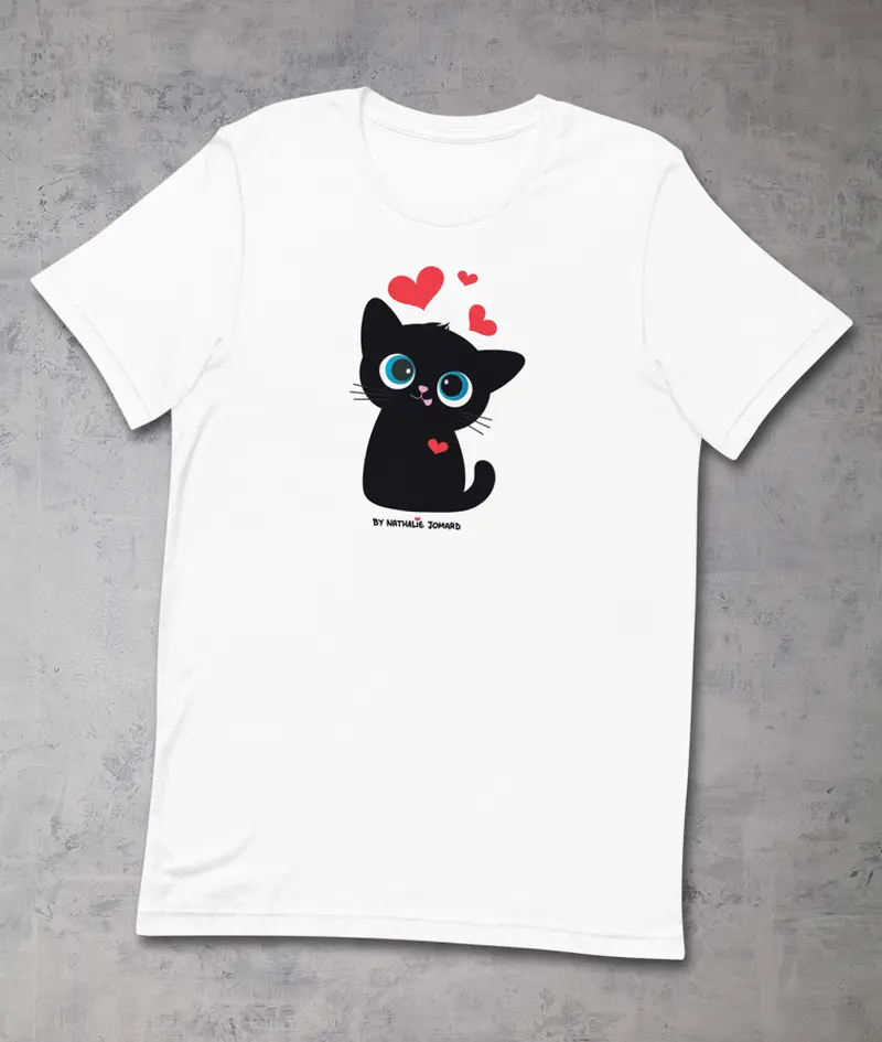 Chaton-Cœurs by Nathalie Jomard - T-shirt premium unisexe à col rond