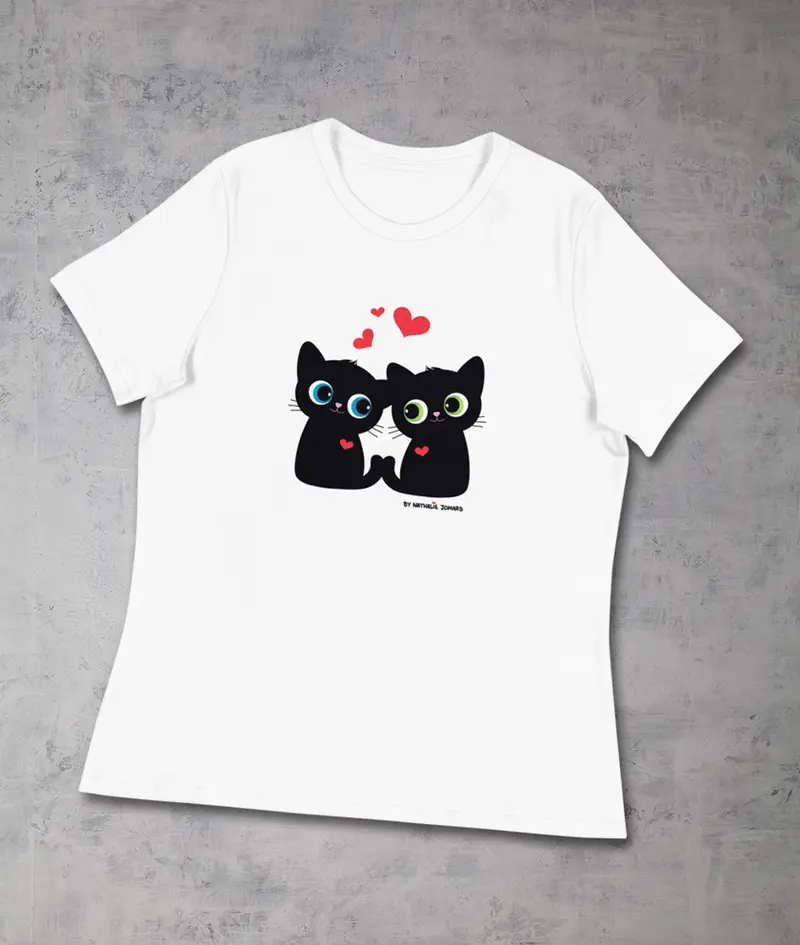 Chatons-Cœurs by Nathalie Jomard - T-shirt décontracté pour Femme