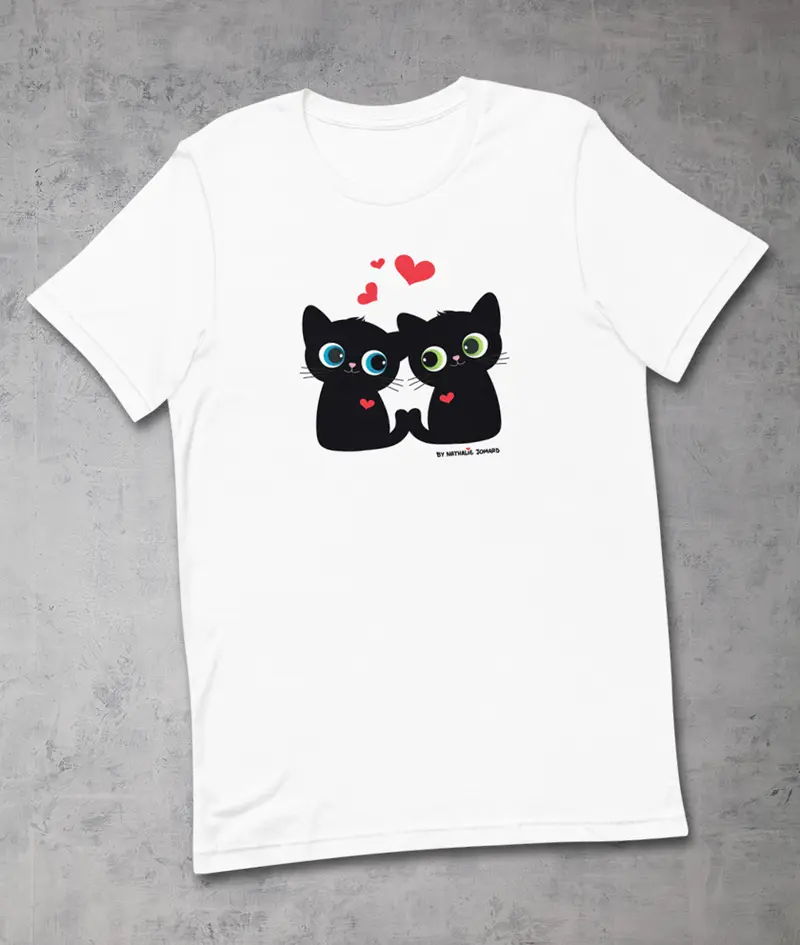 Chatons-Cœurs by Nathalie Jomard - T-shirt premium unisexe à col rond