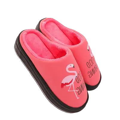 Chaussons Flamant Rose Compensés Fuchsia