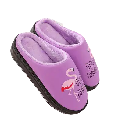 Chaussons Flamant Rose Compensés Parme
