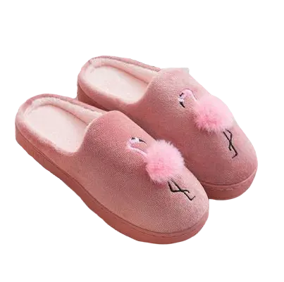 Chaussons Flamant Rose Pompon Lie