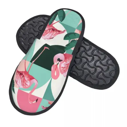 Chaussons Mules Flamant Rose