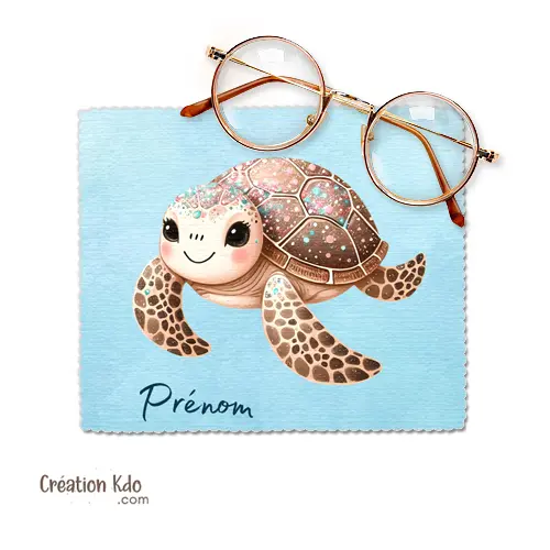 Chiffonnette Lunettes Tortue marine| Microfibre souple accessoire pratique