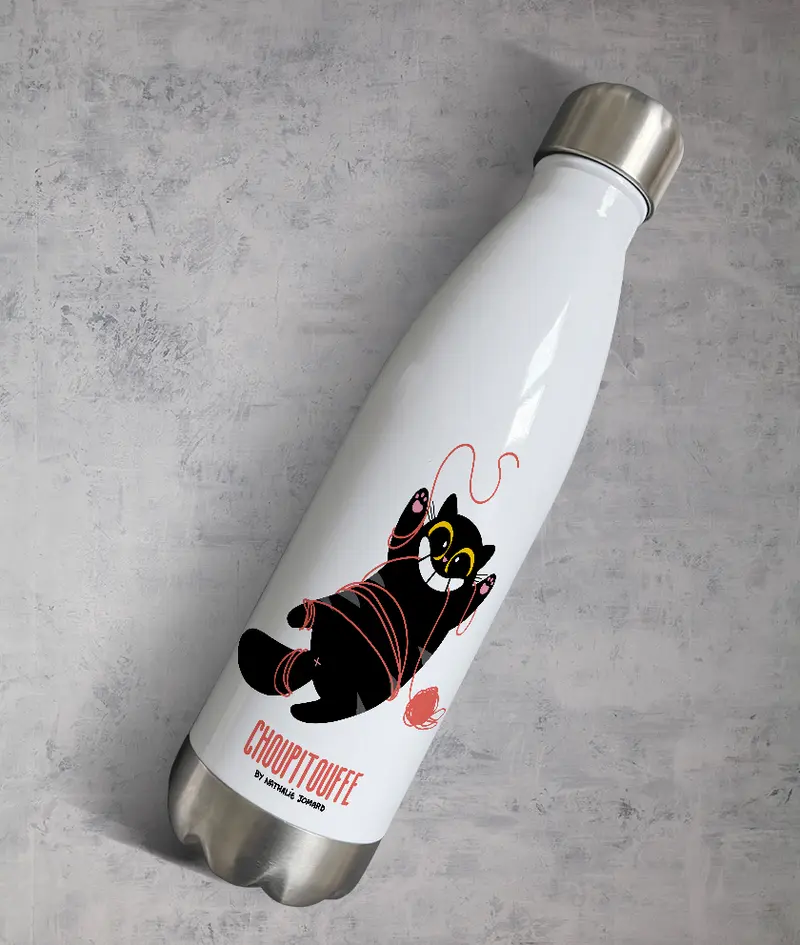 Choupitouffe pelote party by Nathalie Jomard - Bouteille en acier inoxydable