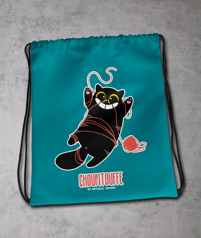 Choupitouffe pelote party by Nathalie Jomard - Sac à cordon