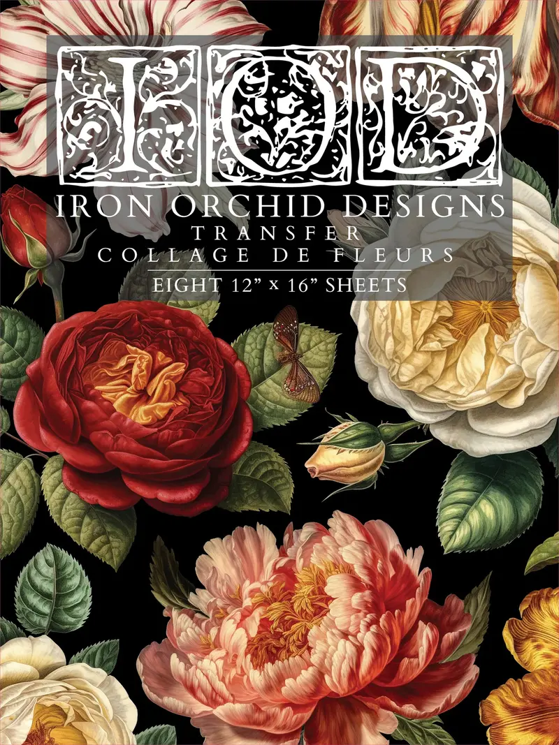 Collage De Fleurs Transfer par Iron Orchid Designs IOD