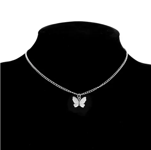 Collier argenté Papillon