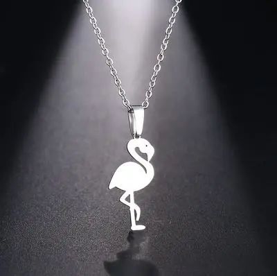 Collier Flamant Rose Argenté
