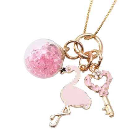 Collier Flamant Rose Clé