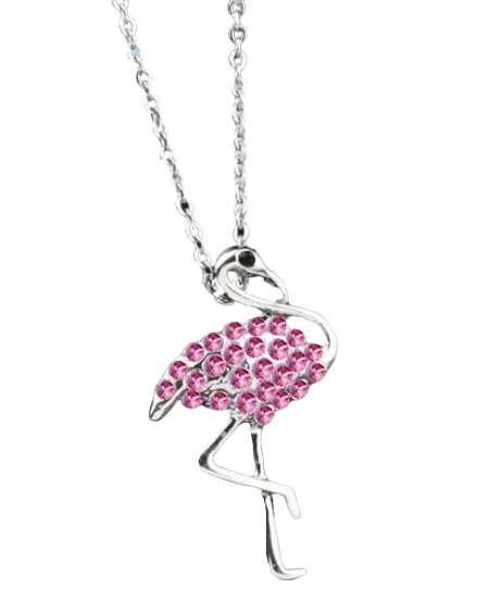 Collier Flamant Rose imitation Verre