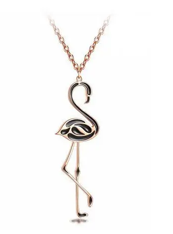 Collier Flamant Rose Noir