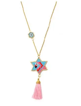 Collier Flamant Rose Pompon