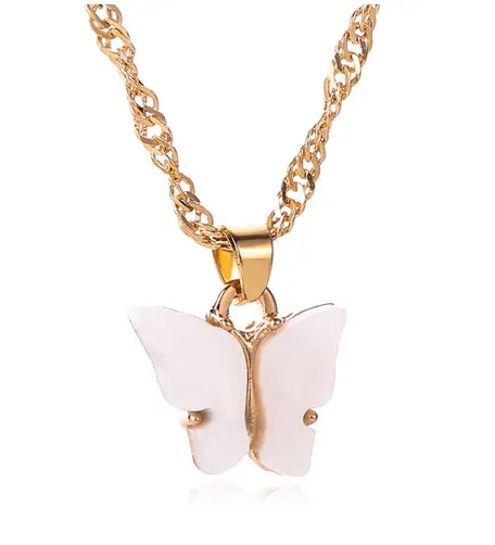 Collier Papillon Blanc