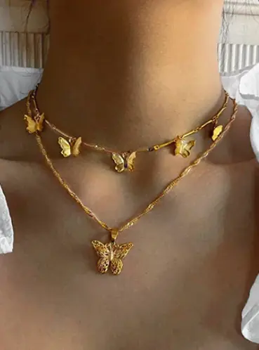 Collier Papillon Double