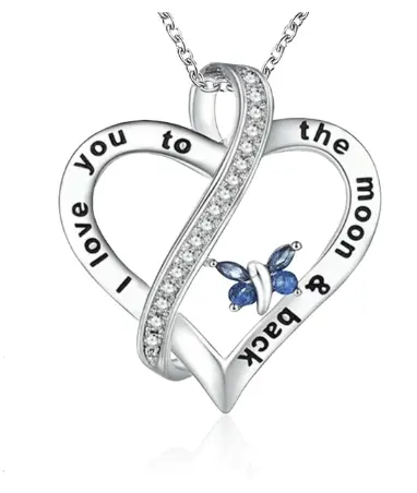 Collier Papillon I Love You
